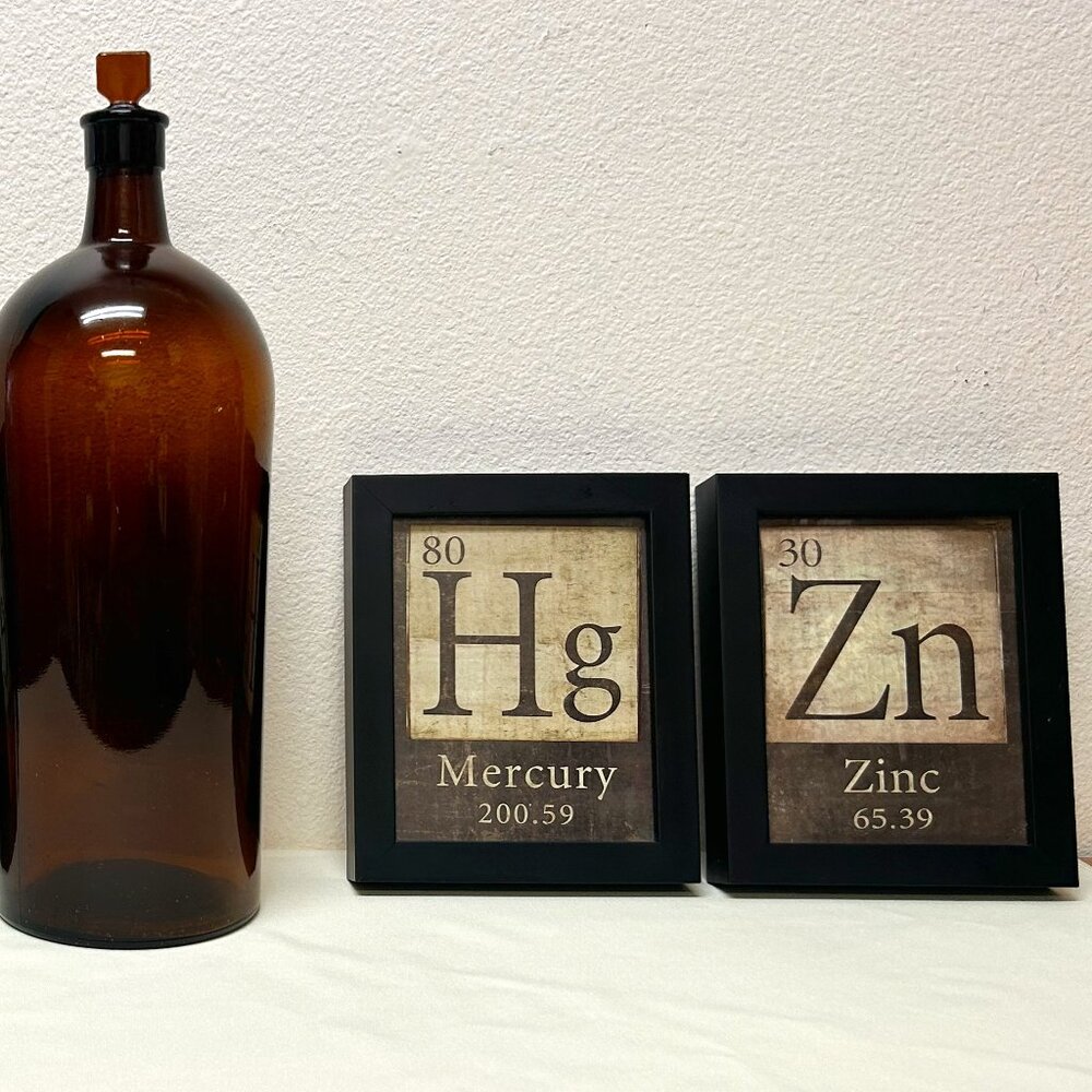 Zn Zinc Picture Framed From Periodic Table